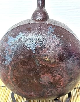 ＵＳＥＤ、美品　南部喜州 (及川 喜徳)造　鍛治打袋鉉１５型　南部鉄瓶　南部鉄器 新品、供箱、付属品付 南部喜州 (及川 喜徳)造 鍛治打袋鉉 15